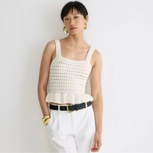 J. Crew crochet ruffle sweater tank